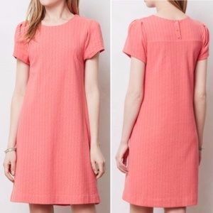 Anthropologie Coral Diamond Print Shift Knit Dress
